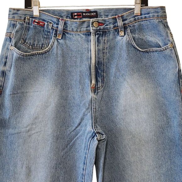 Vintage Bugle Boy 90's Carpenter Jeans Relaxed Fit Light Wash Men's Size 36 x 32 - Picture 2 of 13